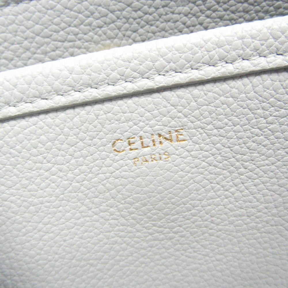 CELINE Leather Handbag Shoulder Bag Light Blue Gray - Picture 8 of 11